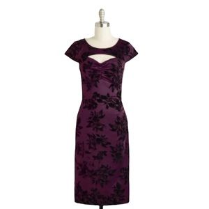 ModCloth Dear Fiery Velvet Dress In Amethyst Floral Size Small